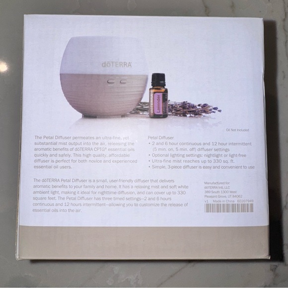 NEW doTERRA Petal Aroma Diffuser - White & Beige - SEALED - Picture 3 of 4